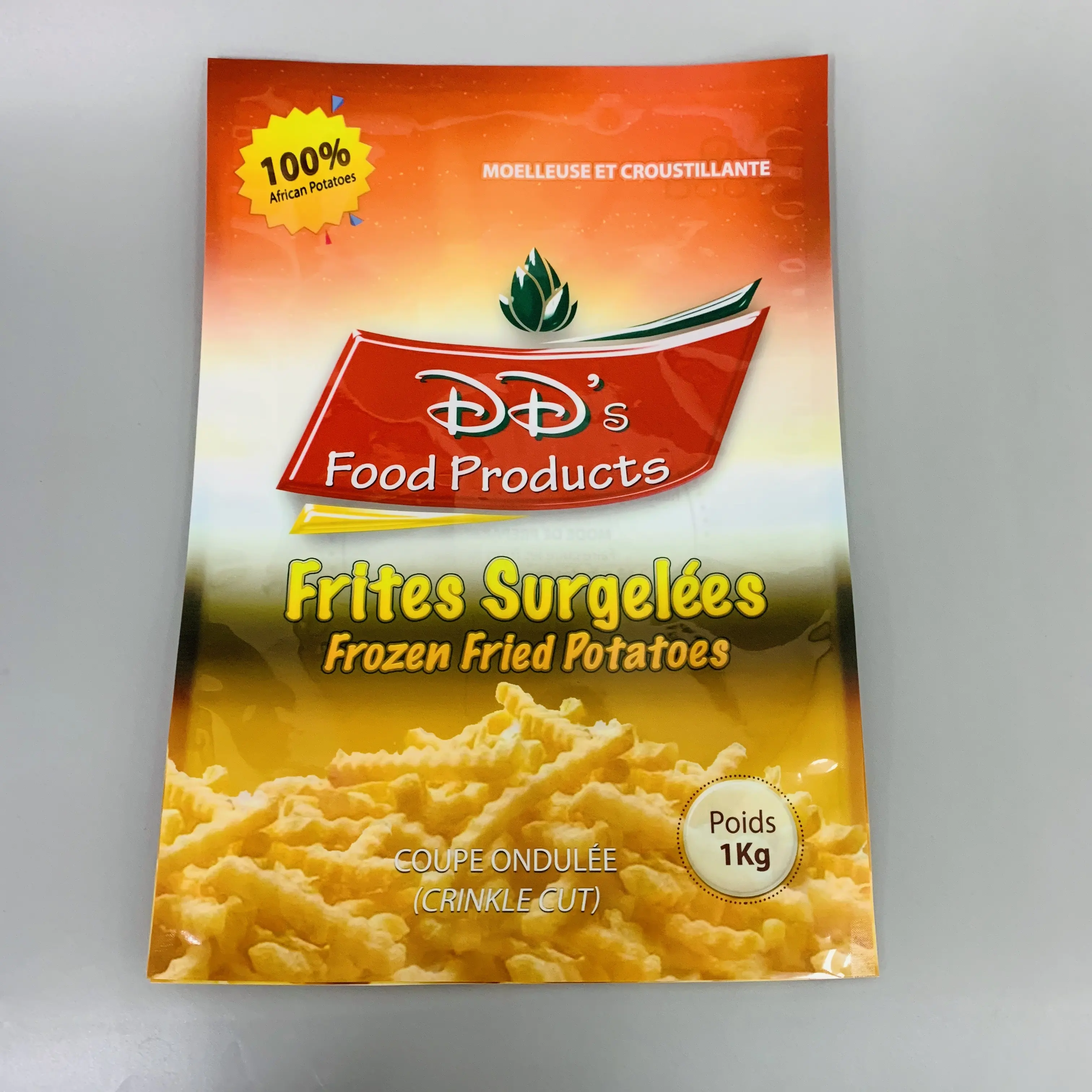 Offre Spéciale personnalisé imprimé en plastique de qualité alimentaire 3 côté joint sac d'emballage pour les frites surgelées