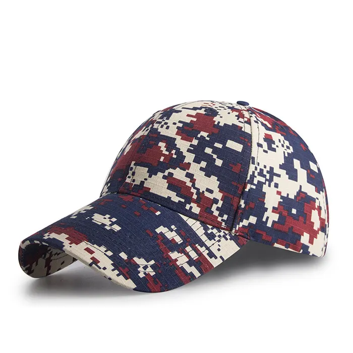 Wholesale high quality red digital camouflage cap blank urban camo baseball hats