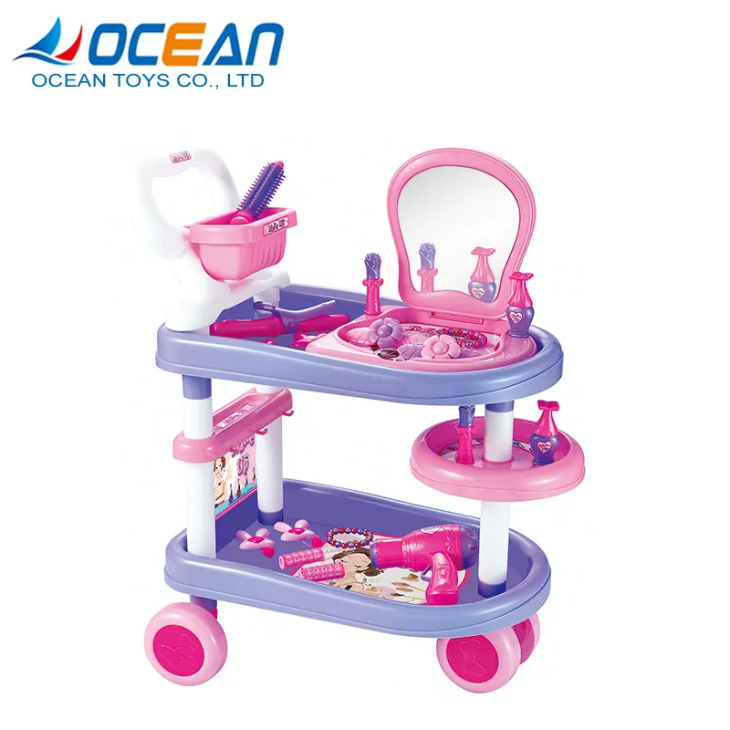 Rollenspel schoonheid trolley set roze speelgoed meisjes make aankleden games