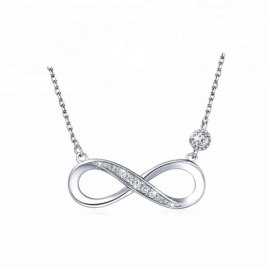 Commerci all'ingrosso 925 sterling silver infinity pendente alla moda 925 argento Infinito collana per la ragazza regalo di san valentino