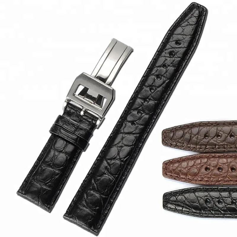 Cinturino per orologio in pelle di alligatore di alta qualità cina produttore fabbrica cinturini per orologi con cinturino in pelle di coccodrillo