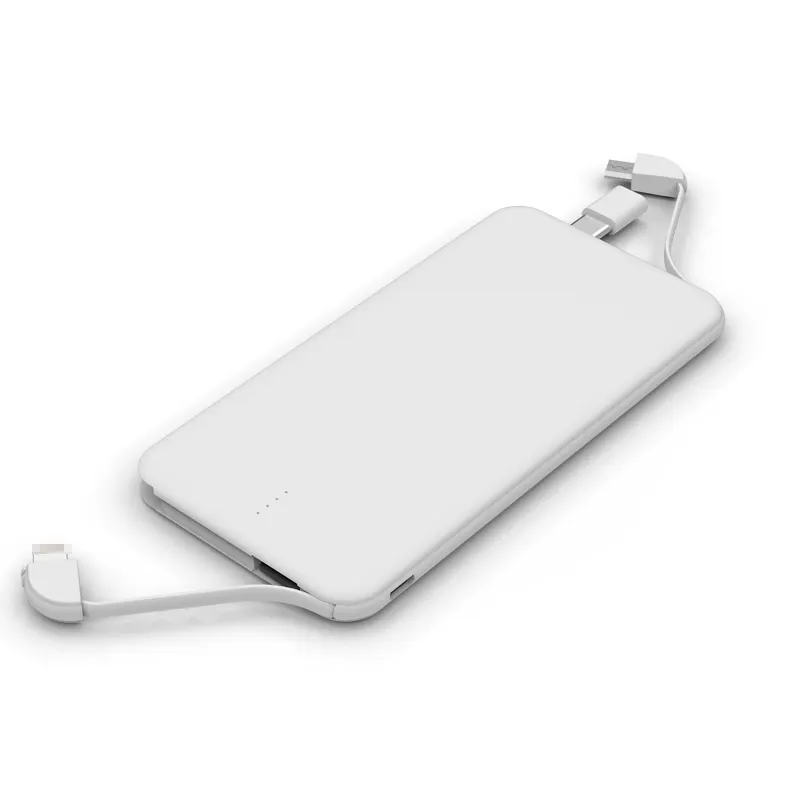 Power bank 5000mah, with dual cables and type-c adaptor power bank 5000mah