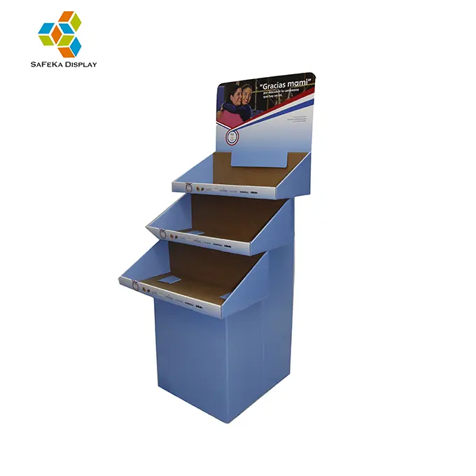 Advertising POP Retail Tray Stands Custom Printing Portable Promotion Floating Shelf Cardboard make-up kosmetische display-ständer