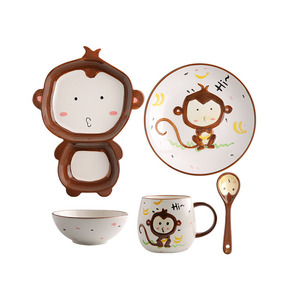 ディナープレートセット食器漫画手作りサラダボウルキッズ食品セラミックヌードル磁器ボーンチャイナ食器食器ロイヤル