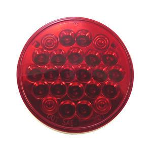 High Quality Piranha <strong>LED</strong> Red 24 Chps Truck 4&quot; Inch Round <strong>Led</strong> Trailer Light with Plug DOT SAE Emark