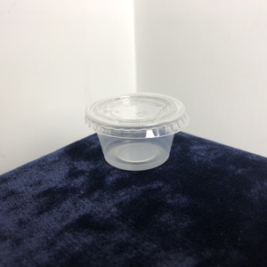 0.75盎司白色/黑色一次性塑料PP部分杯 (酱汁杯/蛋奶酥杯) 带宠物盖盖