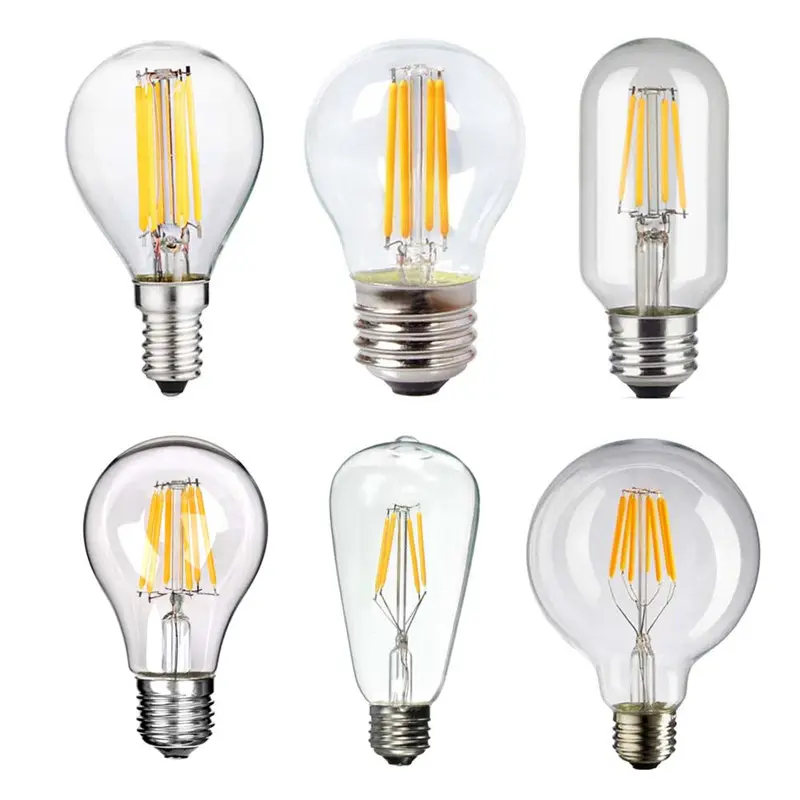 Lâmpada de led de edison 360 graus, 2w 4w 6w 8w, alta qualidade, branco quente, regulável, para substituição, vintage