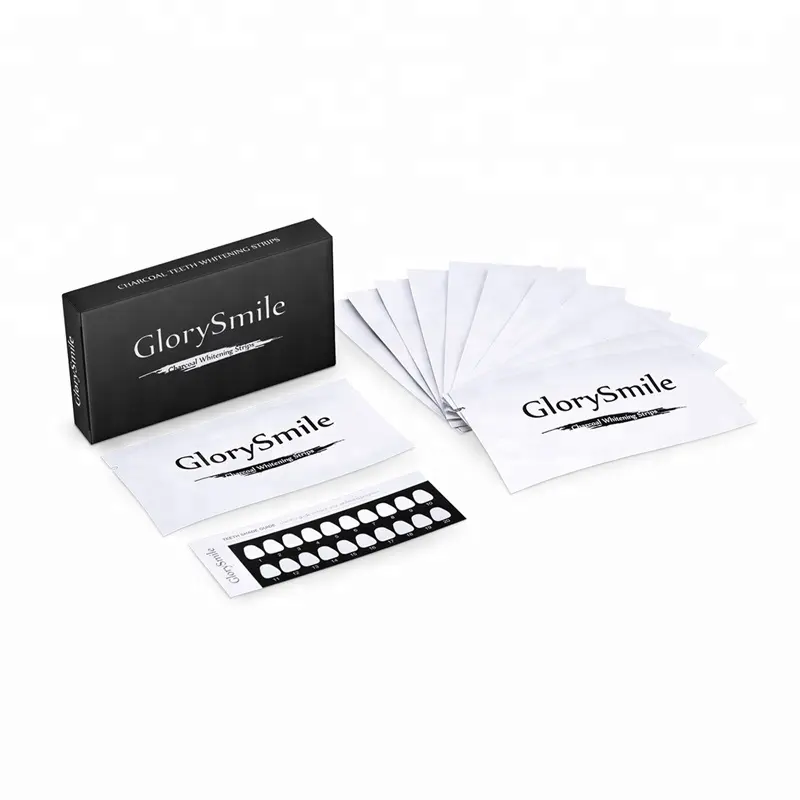 CE 28PCS Natural AntiアレルギーBlack Teeth Whitening Strips Activated Charcoal Whitening Strips Custom Logo