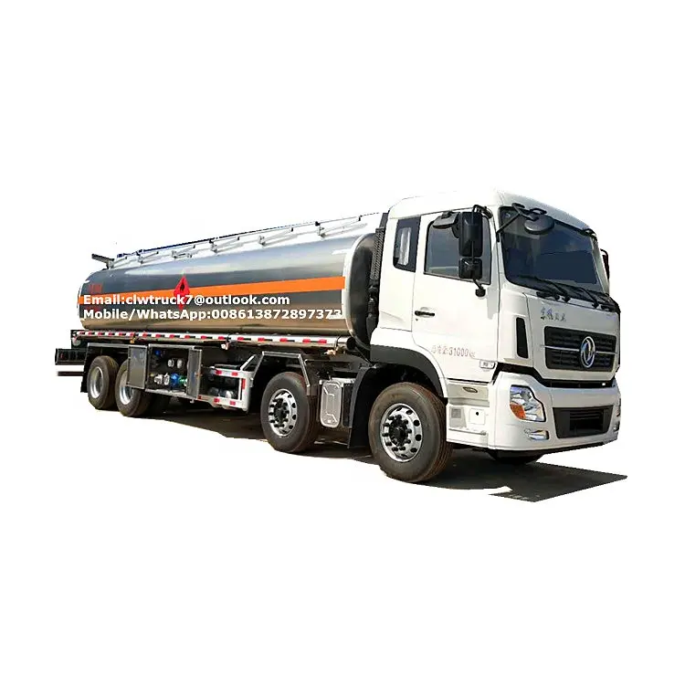 Dongfeng 8*4 אלומיניום שמן מכלית מכירת 30000 ליטר אלומיניום ליטר דלק שמן משלוח משאית למכירה