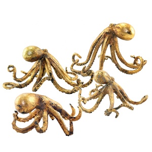 Reçine sanat Goldleaf ahtapot heykel hayvan heykelcik ev dekorasyon avrupa halk sanat sanatsal parlaklık D resim gösterildiği CN;FUJ 50PCS - Product Image 1