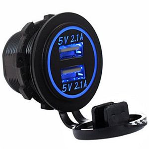 12v <span class=keywords><strong>USB</strong></span>插座面板安装双<span class=keywords><strong>USB</strong></span>电源插座4.2A汽车防水电源插座双充电端口