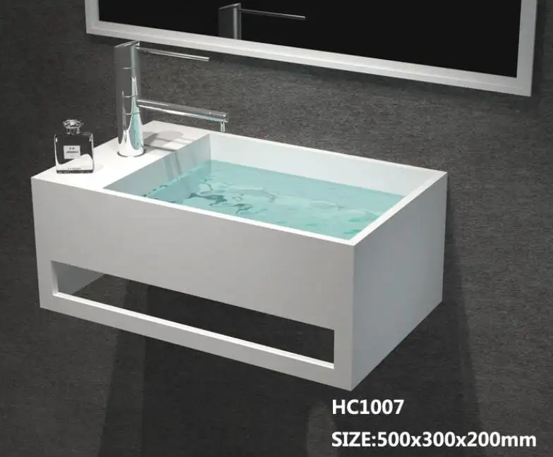 bathroom indoor furniture epoxy resin wash basin kitchen sink, Wall Mounted Bathroom Basin