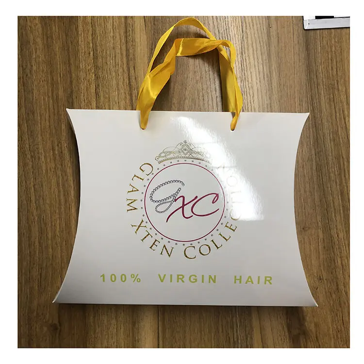 Embalagem de extensão de cabelo com folha de ouro, embalagem de logotipo personalizada/embalagem de cabelo da virgem