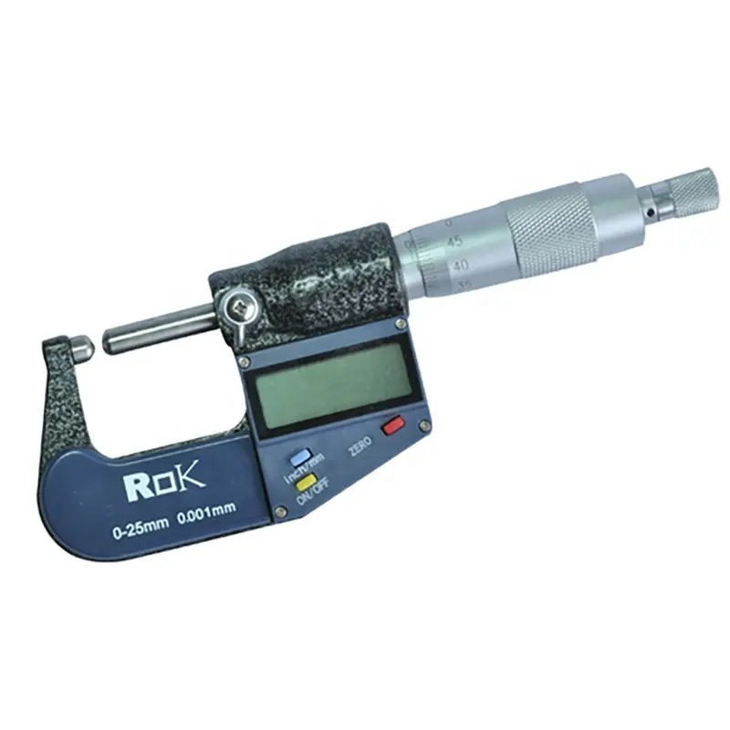 ROKTOOLS 0-25mm esférico tubo electrónico micrómetro Digital arco yunque