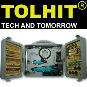 TOLHIT 235件配件套装135w 3毫米变速爱好直钻套件Dremel工具电动迷你旋转磨床