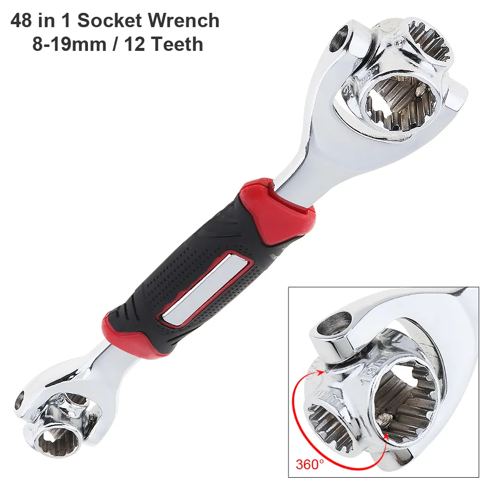 48 In 1 Multifunctionele 360 Graden Roterende 8-19Mm Koppel Dopsleutel Spanner Met 12 Tanden Type Voor meubels Auto Reparatie Tools