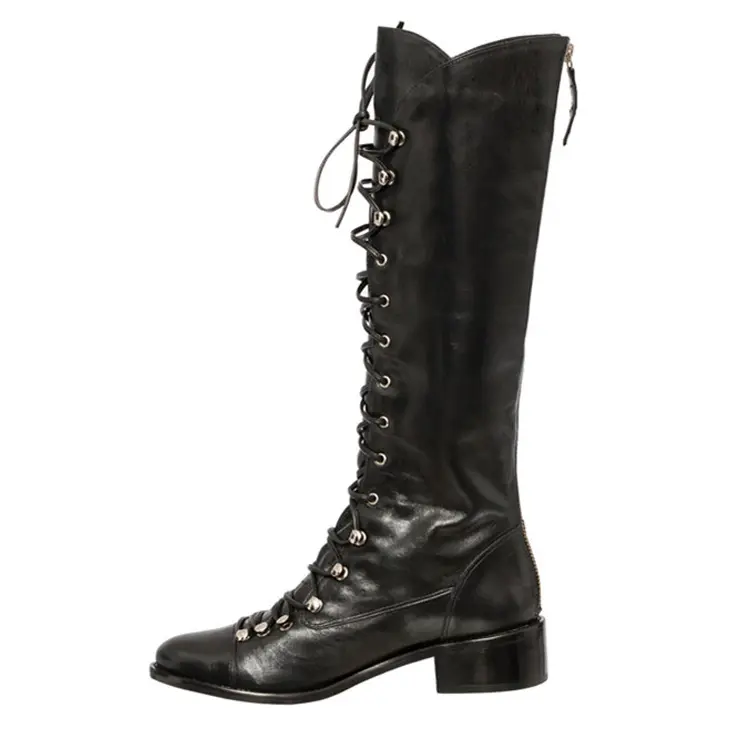 Winter mode neues Design schwarz Gothic Boot Martin Stiefel lange Stiefel für Frauen