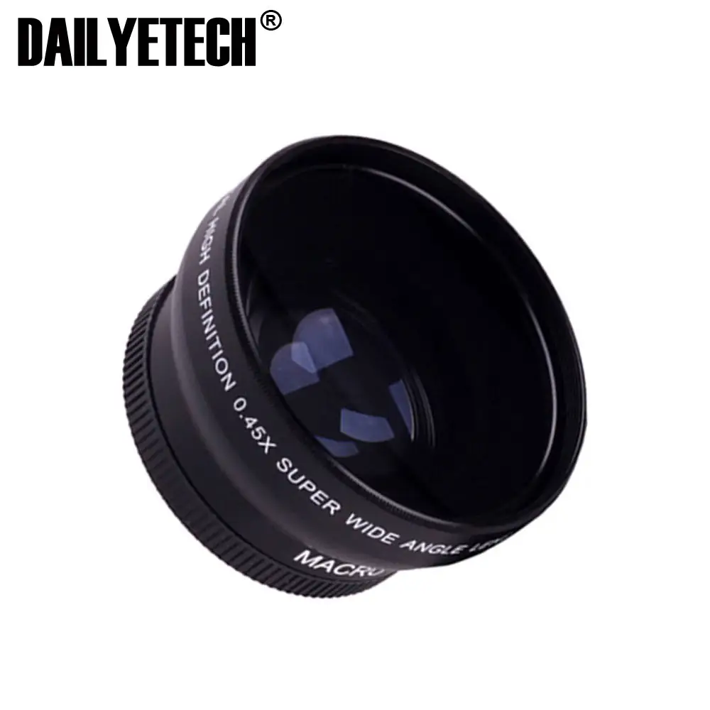 58mm 0.45X Yüksek Çözünürlüklü Süper Geniş Açı Lens W/Makro Eki Canon EOS DAILYETECH gelen