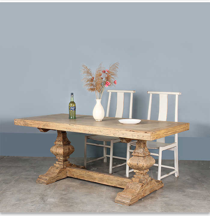 2021 Wholesale China Reclaimed Rustic Wood Natural Dining Table Outdoor Dining Table