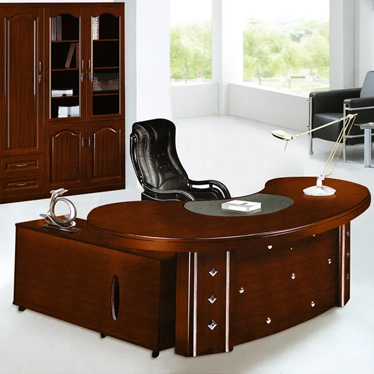 Mobilier de bureau professionnel demi-rond style européen demi-cercle 100% MDF bureau de direction