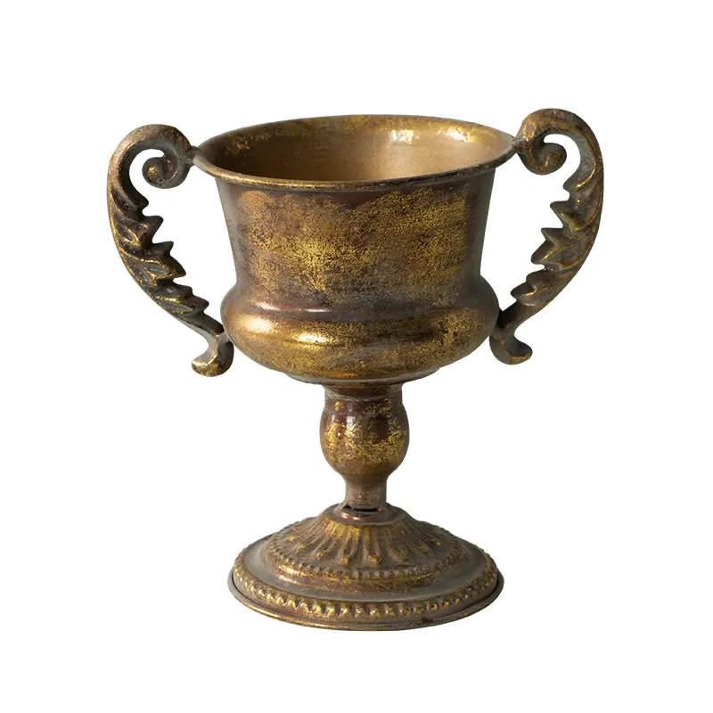 Vaso de mesa clássico para casamento, vaso com flores de metal dourado