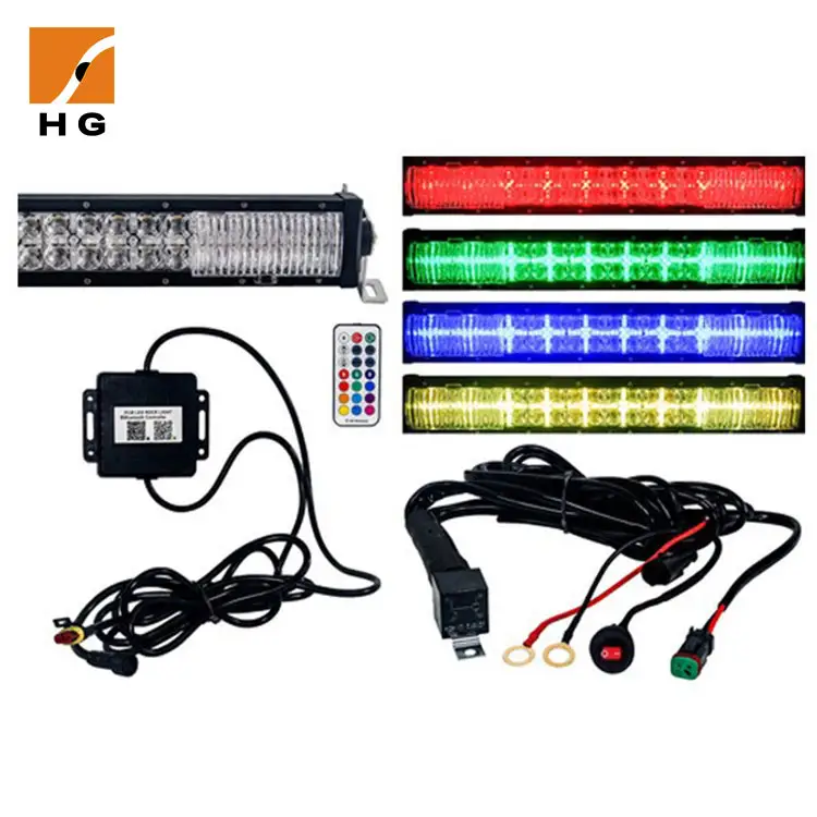 Barra de luz Led RGB 7d, control remoto, recta y curva DRL, venta directa de fábrica