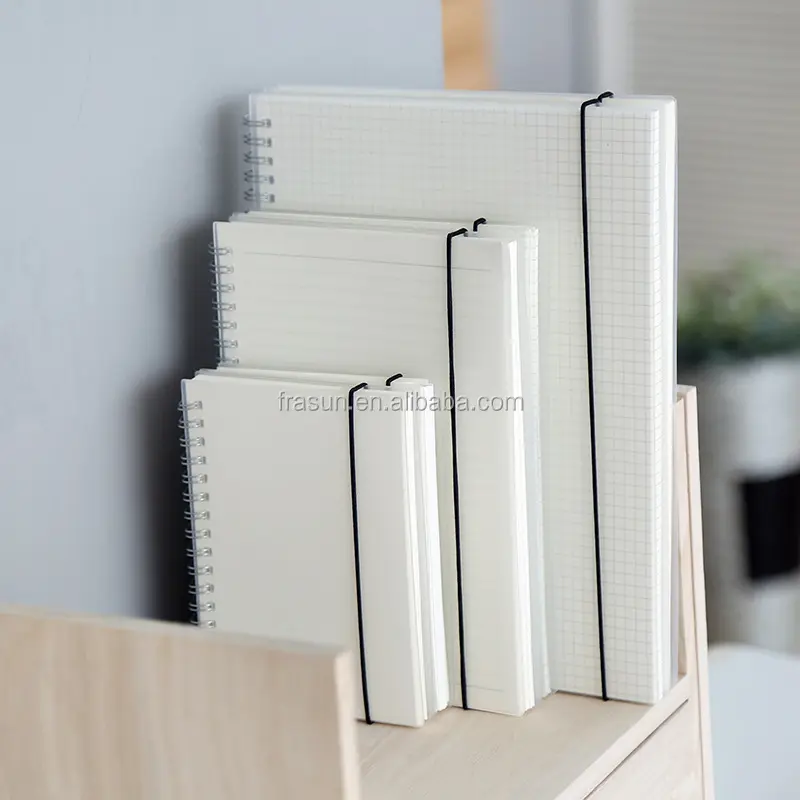 Cuaderno de espiral con cubierta en blanco y PVC, impresión personalizada, con cubierta transparente