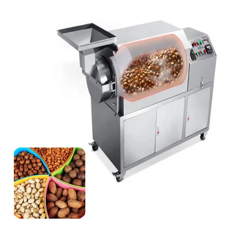Küçük yulaf kavurma makinesi/gaz ısıtma karabuğday kavurma/castanea mollissima kavurma makinesi