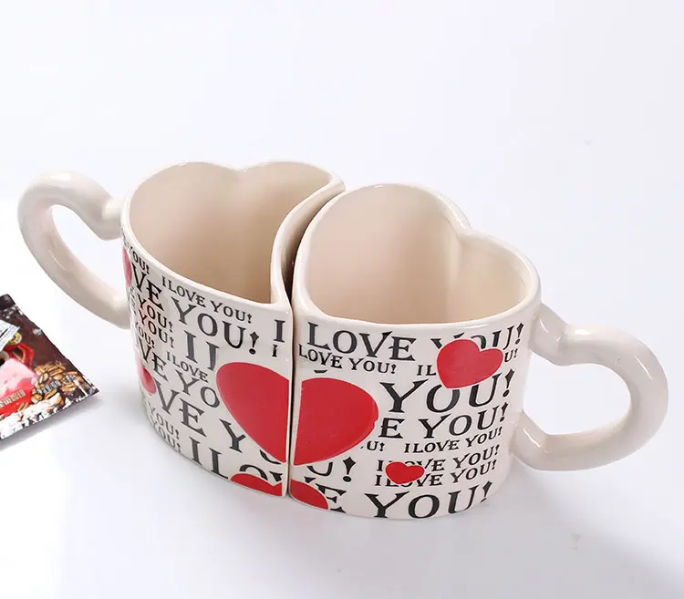 Dolomite caneca de cerâmica, decalque de cerâmica personalizado para casal, de alta qualidade em forma de coração para presente do dia dos namorados