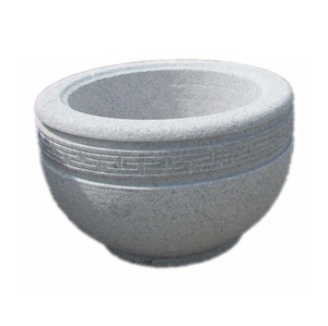 Granite Flower <strong>Pots</strong> Bowl Planter Grey Large <strong>Stone</strong> <strong>White</strong> Home Garden Decoration Used with Flower/green Plant Floor Boughpot - Product Image 1