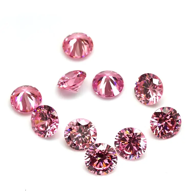 4mm 다이아몬드 Faceted 컷 핑크 보석 도매