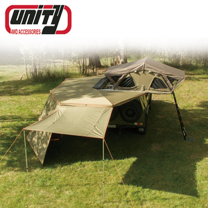 Özelleştirilmiş 280g Polyester pamuk sert kabuk çatı üst çadır SUV 4x4 Overland çatı çadır alüminyum tuval açık araba çadırı ek