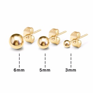 Charms Stainless Steel <strong>Disc</strong> 3mm 5mm 6mm Ball Stud Earrings Tiny Trendy Women Men Body Piercing Jewelry EDE032