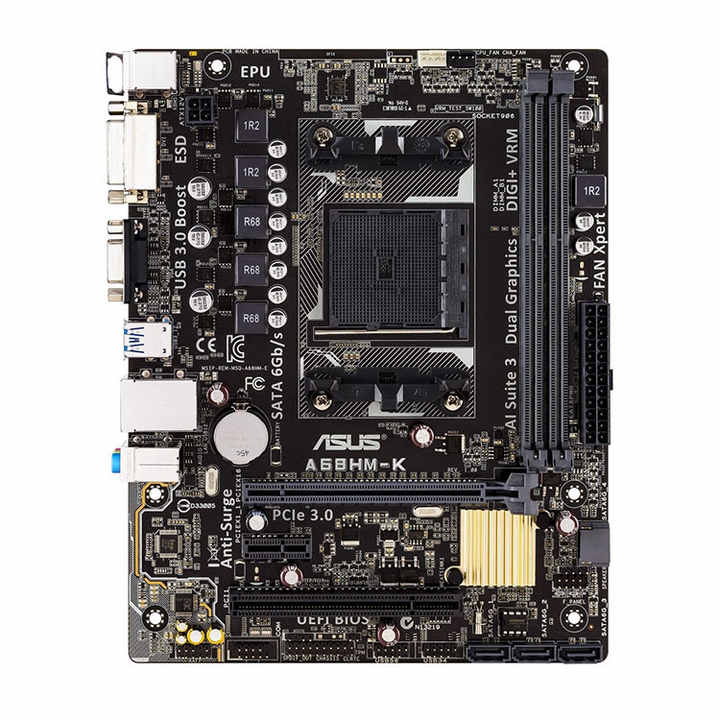 Used ASUS Best Selling AMD A68HM-K 32GB DDR3 Socket FM2+ MATX Gaming Motherboard