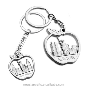 银色模切形状金属纽约促销钥匙扣 - Product Image 1