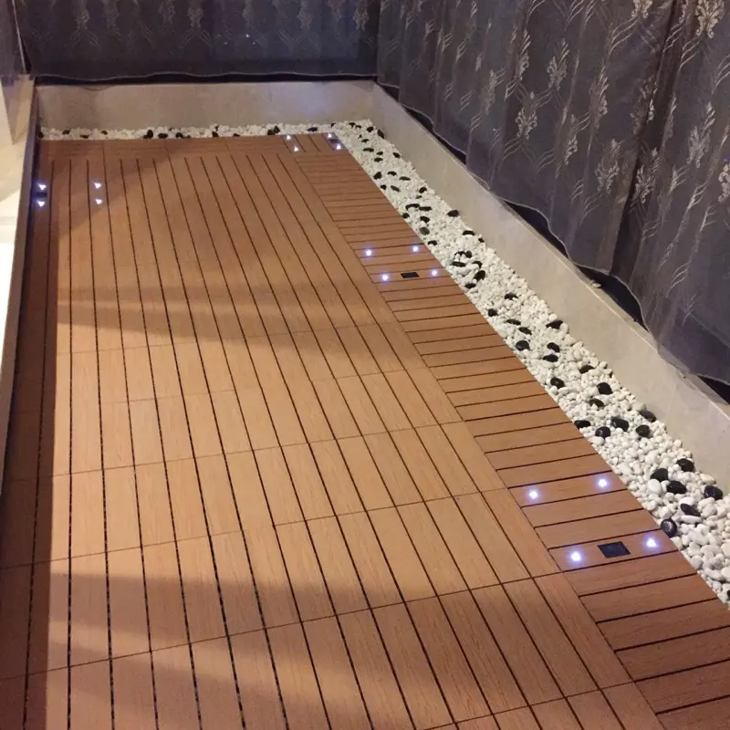WPC DIY Decking Tiles 300*300mm Outdoor Interlocking garden tile for swimming pool tile