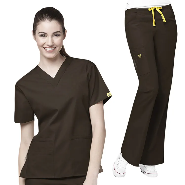 Fornecedores uniforme de hospital profissional enfermeira médica vestidos padrão têxteis uniforme atacado