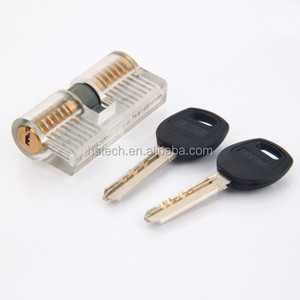 8Pcs Red Handle <strong>Kaba</strong> Lock Opener Lock Pick Tools with Transparent Practice Padlock