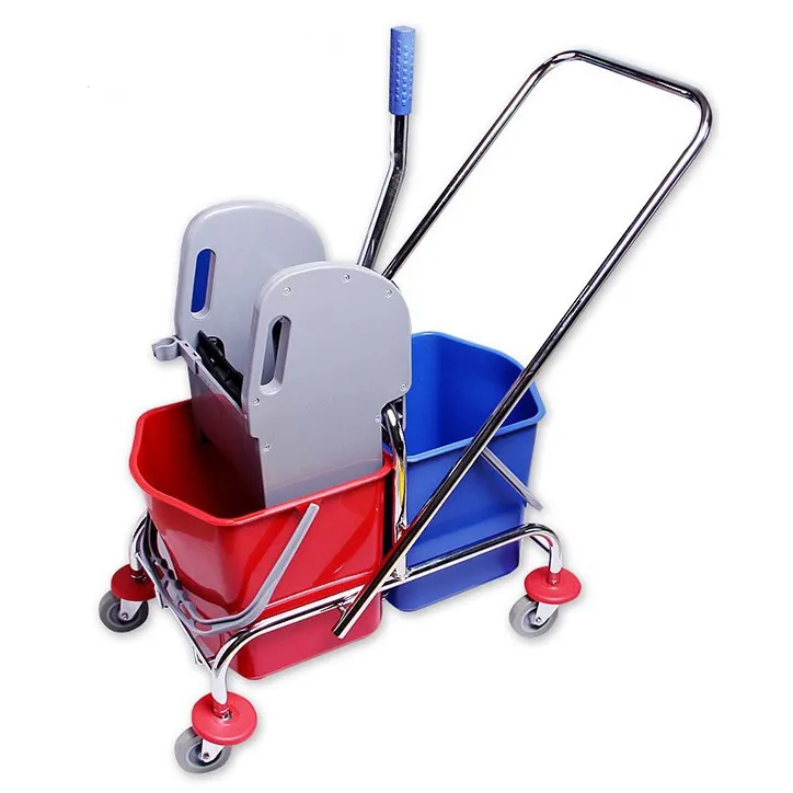 34L cleaning trolley double bucket with wringer mop wringer
