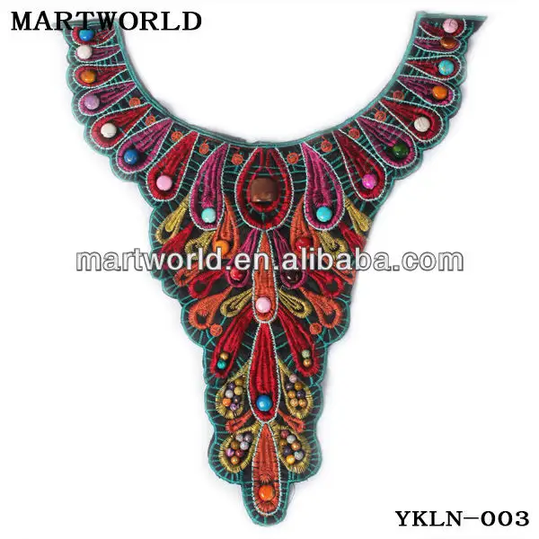 Garment neckline trim beaded collar/neck trim(YKLM-003)