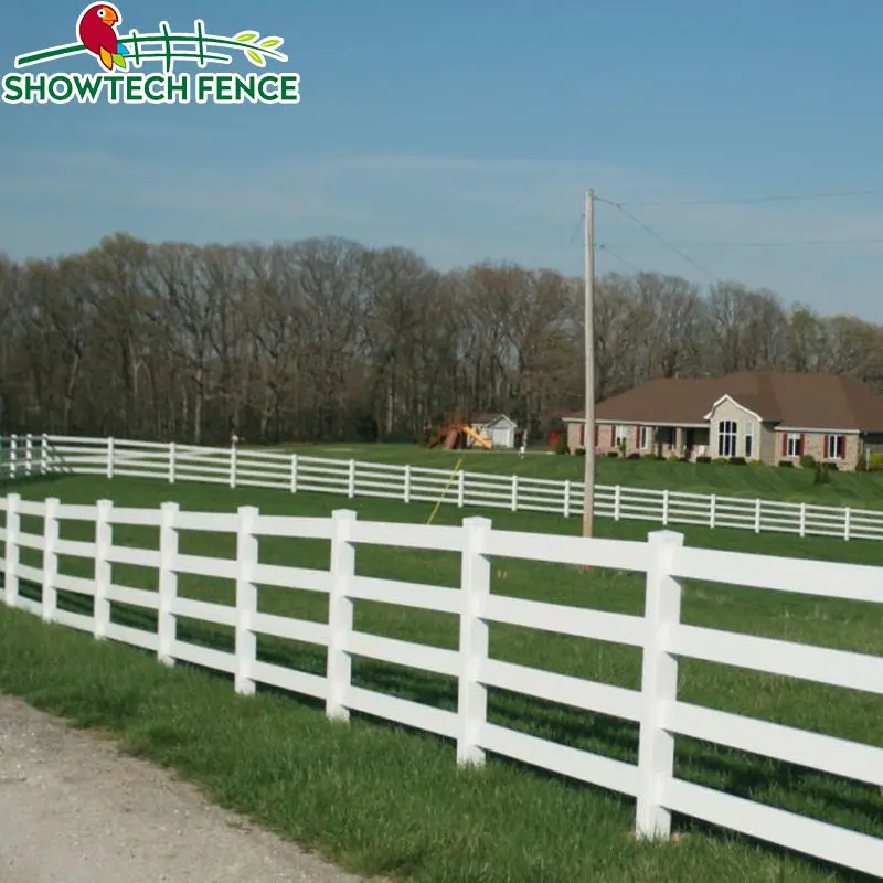 uv protection pvc 4 rail horse rail fence paddock fence