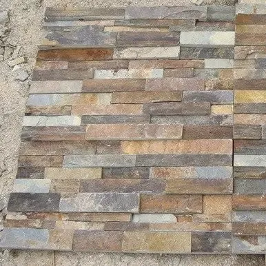 Piastrella in pietra naturale per coltura ardesia VERDE tagliata su misura impiallacciatura in ardesia per pannello murale decorativo CALICO VERDE esterno e interno