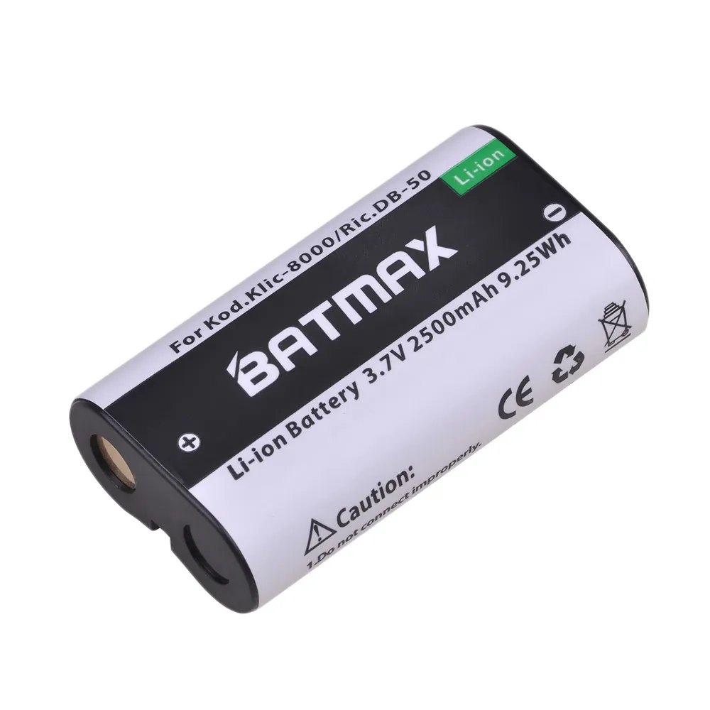 Batmax 2500mAh KLIC-8000 KLIC8000 DB50 DB-50 de batería de la Cámara de Kodak Easyshare ZxD Z612 Z712 Z812 Z1085 Z1015 Z1012 Z1485