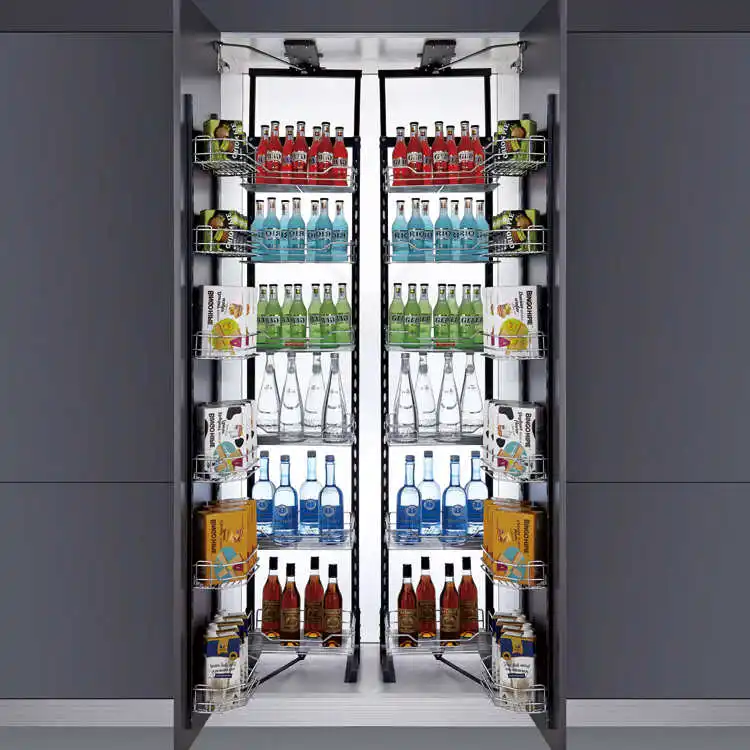 kitchen accessories stainless steel storage basket tall unit satin pantry