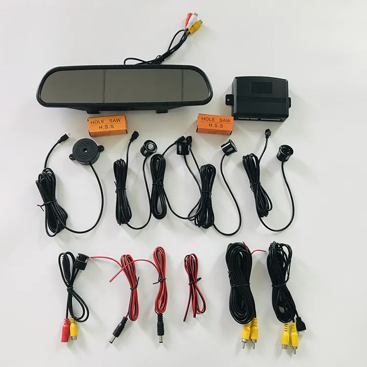 Junsun-rétroviseur 4.3 pouces TFT, 3 en 1, caméra de recul, écran de stationnement vidéo de voiture avec rétroviseur, pour rétroviseur