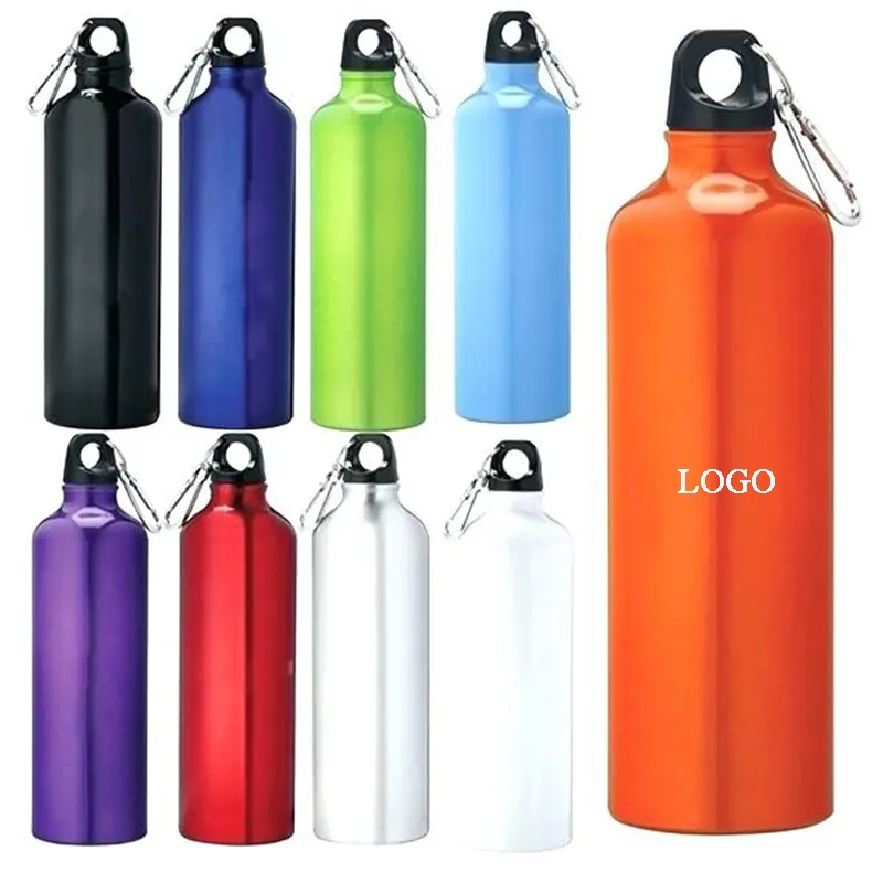 Promocional logotipo personalizado colorido reutilizável 20 Oz metal alumínio esportes bebida garrafa de água 500ml 750ml com tampa mosquetão