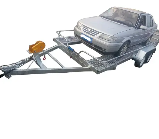 La migliore Vendita Personalizzato Mobile In Metallo Car Carrier Trasporto Tandem Rimorchio Con Rampa Per La Vendita