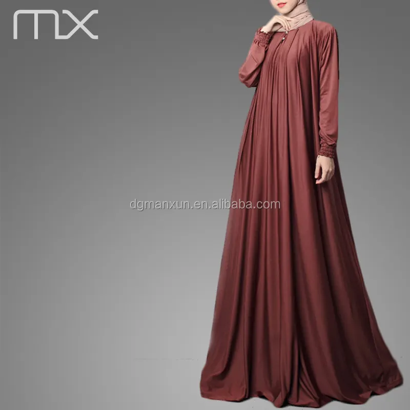2016 lâche traditionnelle Turquie Abaya Egypte Maxi robes avec manchette élastique