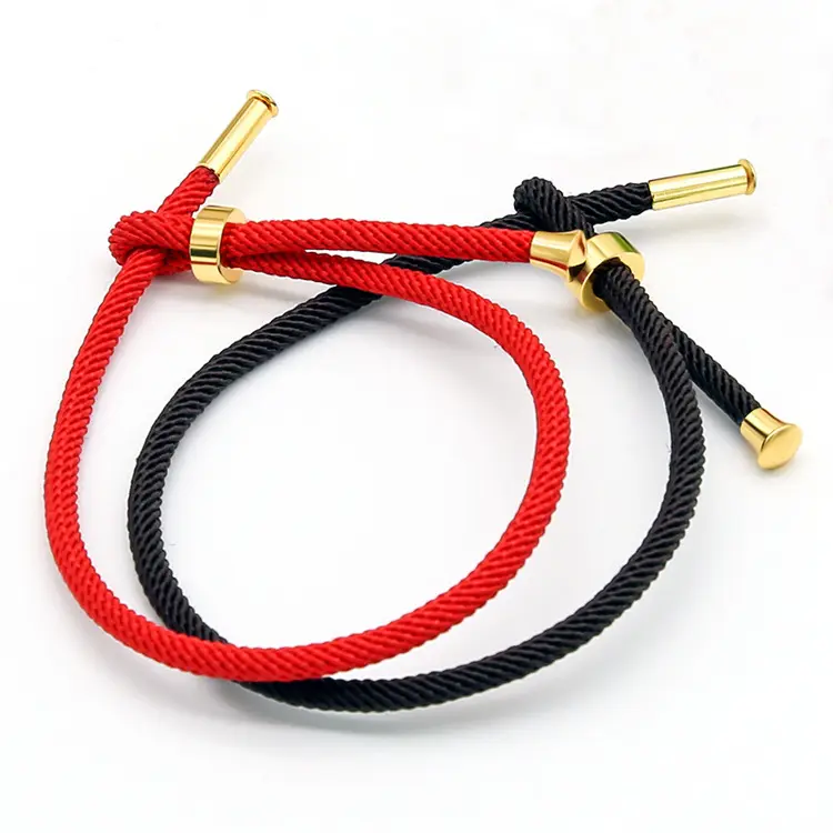 Cuerda de algodón roja de Milán para mujer, pulsera creativa de cuentas de joyería hecha a mano de acero inoxidable, accesorios para mujer, china