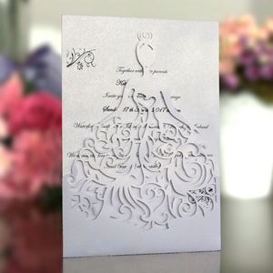 <strong>Sweet</strong> New High Quality Designed Engrave Laser Printing Customized Glitter Paper 200GSM Attractive Marrage Wedding <strong>Cards</strong> - Product Image 3